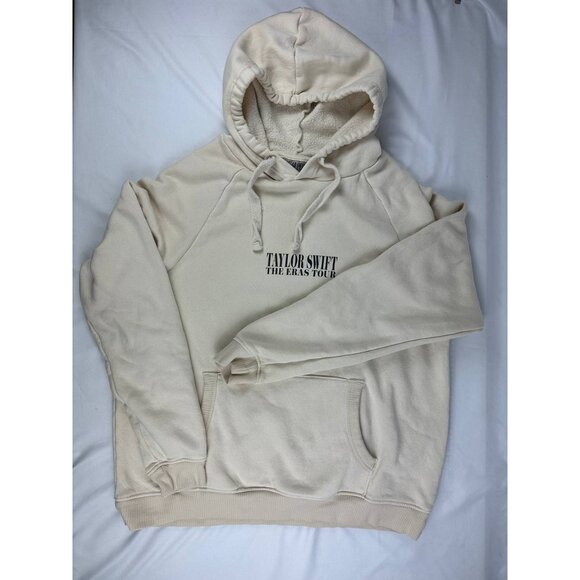 Taylor Swift Hoodie Large Sweater The Eras Tour Unisex Cream Women Merch - Picture 2 of 7